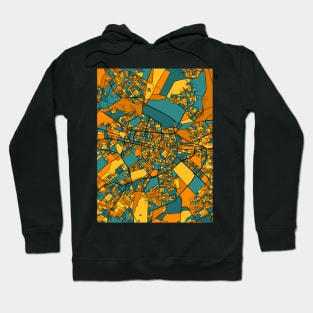 Sofia Map Pattern in Orange & Teal Hoodie